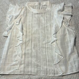 Veronica Beard white lace blouse 14